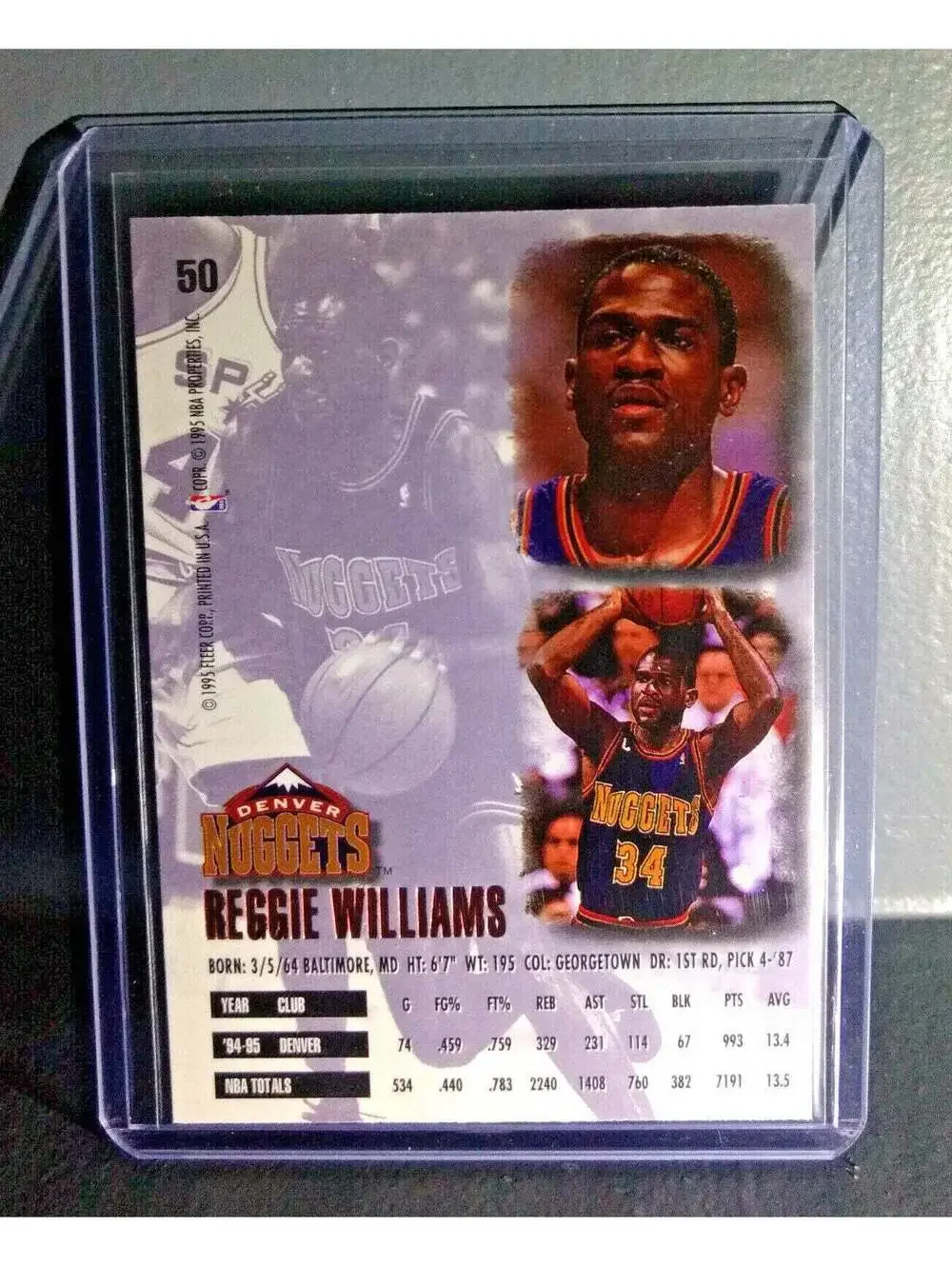 1995-96 Reggie Williams Fleer Ultra #50 Basketball Card